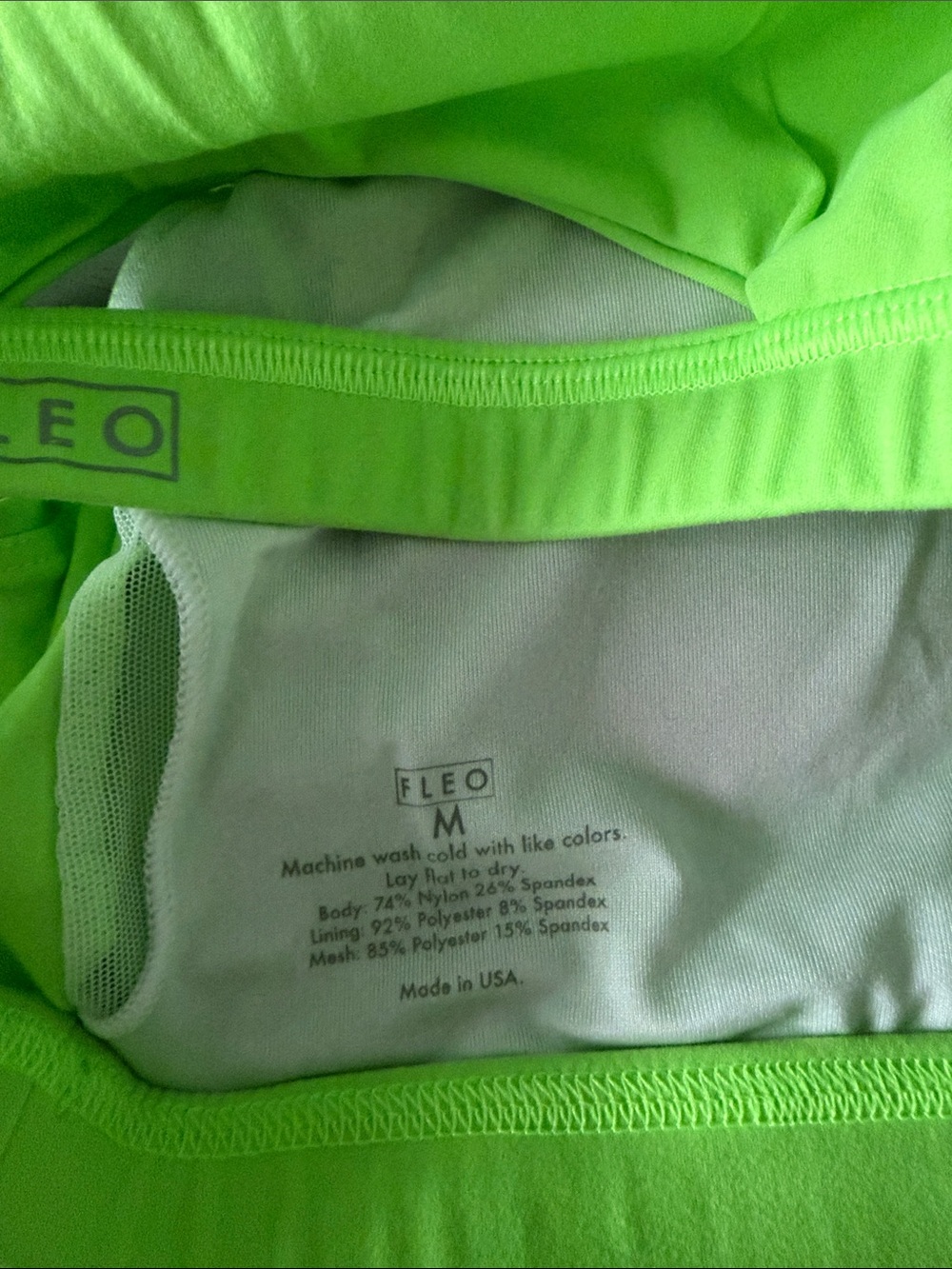 Fleo Neon Lime One-Shoulder Sports Bra - Picture 3 of 3